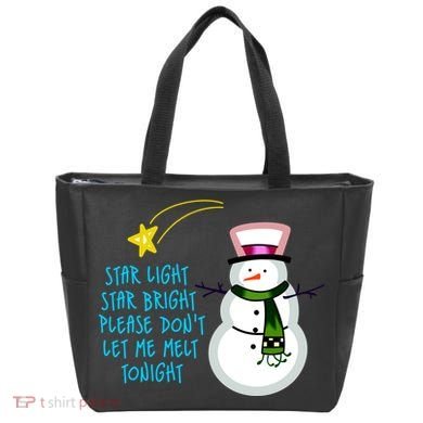 Star Light Star Bright Please Don't Let Me Melt Tonight Snowman Tote Bag