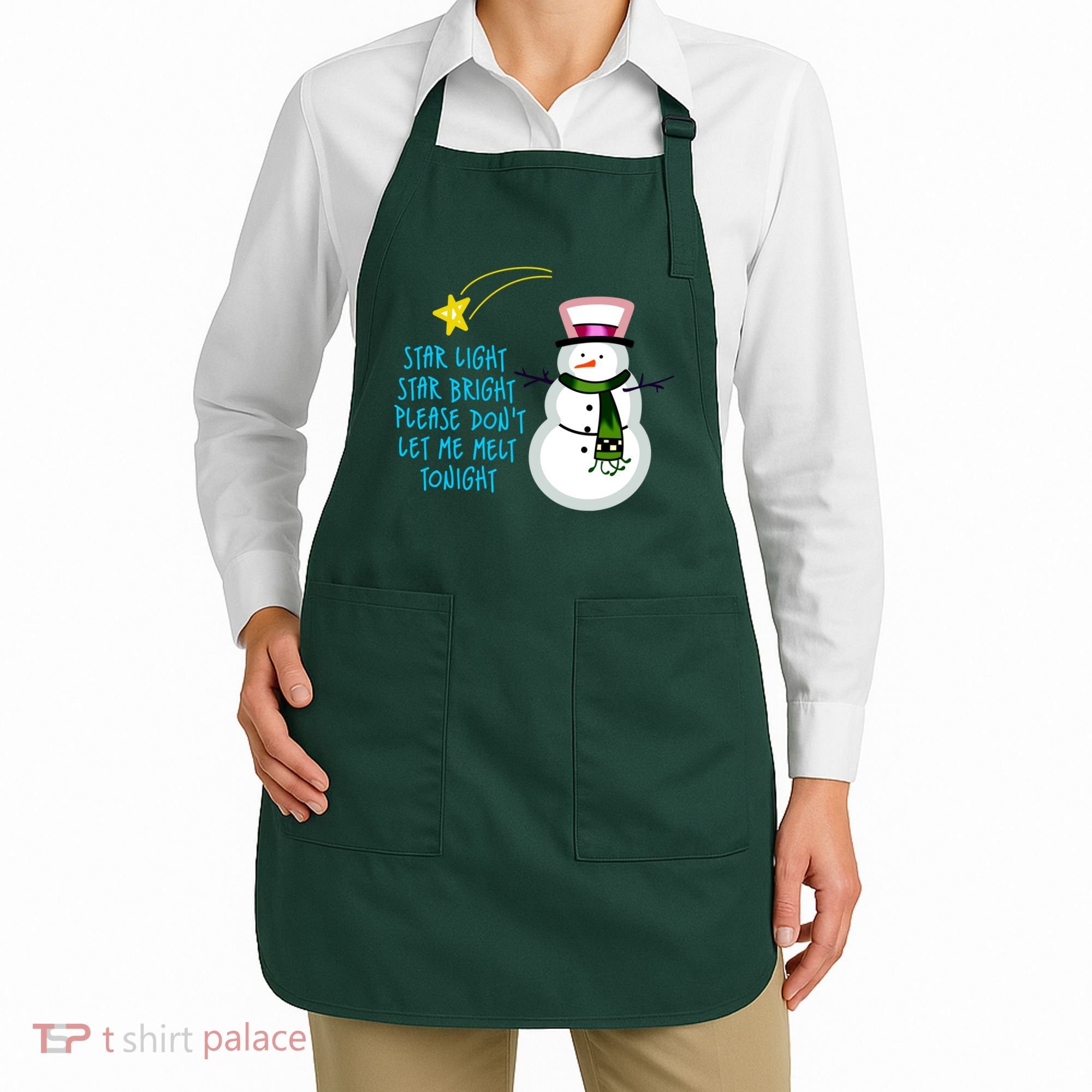 Star Light Star Bright Please Don't Let Me Melt Tonight Snowman Apron