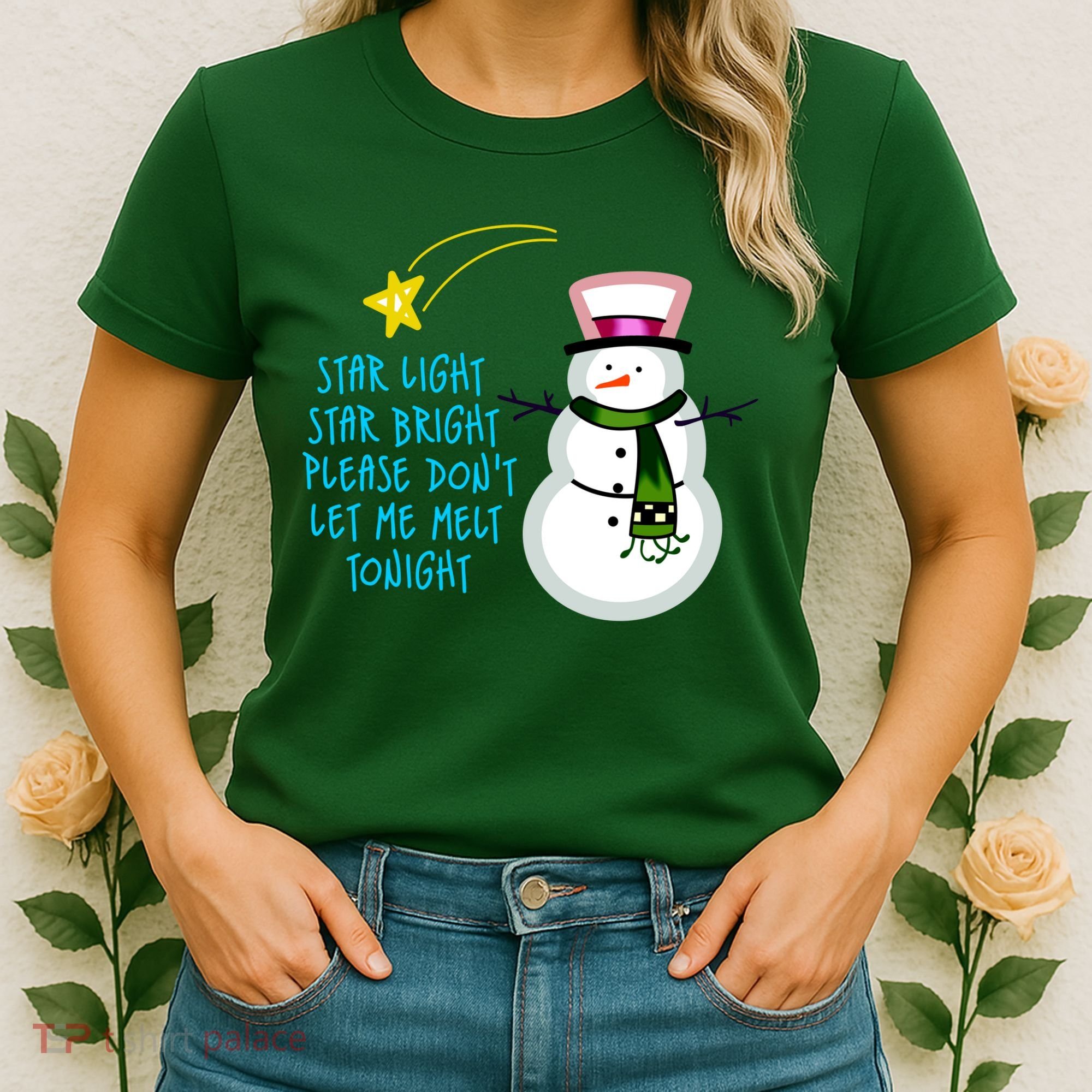 Star Light Star Bright Please Don't Let Me Melt Tonight Snowman Women's T-Shirt
