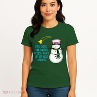 Star Light Star Bright Please Don't Let Me Melt Tonight Snowman Women's T-Shirt thumb 4
