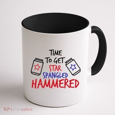 Star Spangled Hammered Coffee Mug back