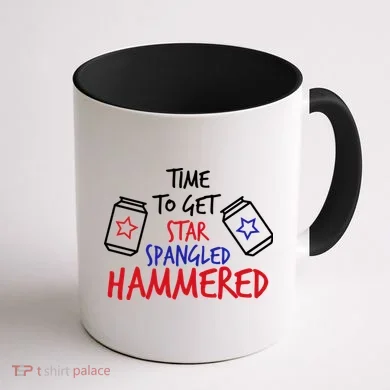 Star Spangled Hammered Coffee Mug back