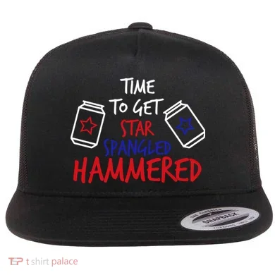 Star Spangled Hammered Flat Bill Trucker Hat