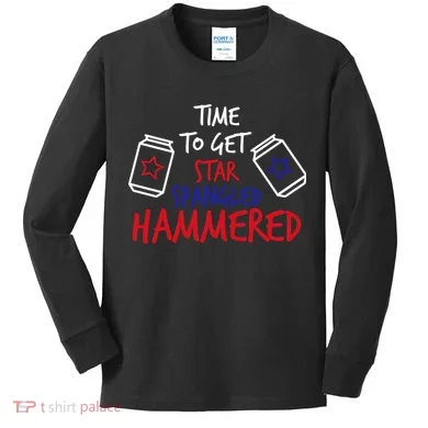 Star Spangled Hammered Kids Long Sleeve Shirt