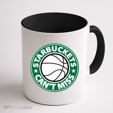 Starbuckets Can't Miss Basketball Coffee Mug back
