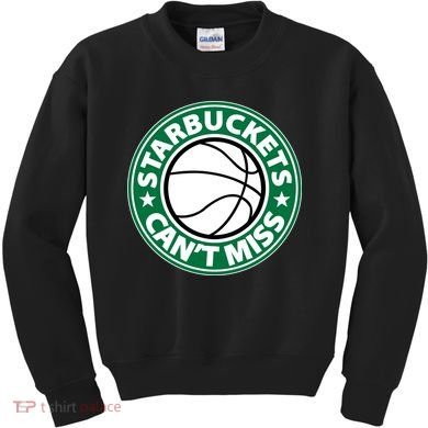 Starbuckets Can't Miss Basketball Kids Sweatshirt