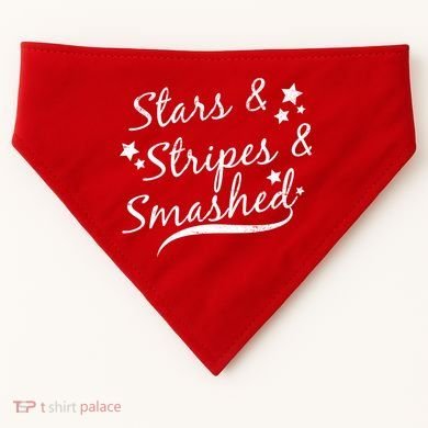 Stars Stripes And Smashed USA-Made Doggie Bandana