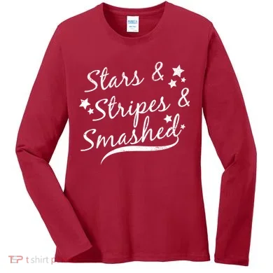 Stars Stripes And Smashed Women's Long Sleeve Shirt