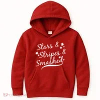 Stars Stripes And Smashed Kids Hoodie thumb 0