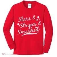 Stars Stripes And Smashed Kids Long Sleeve Shirt thumb 0