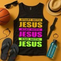 Start Stay End With Jesus Tank Top thumb 4