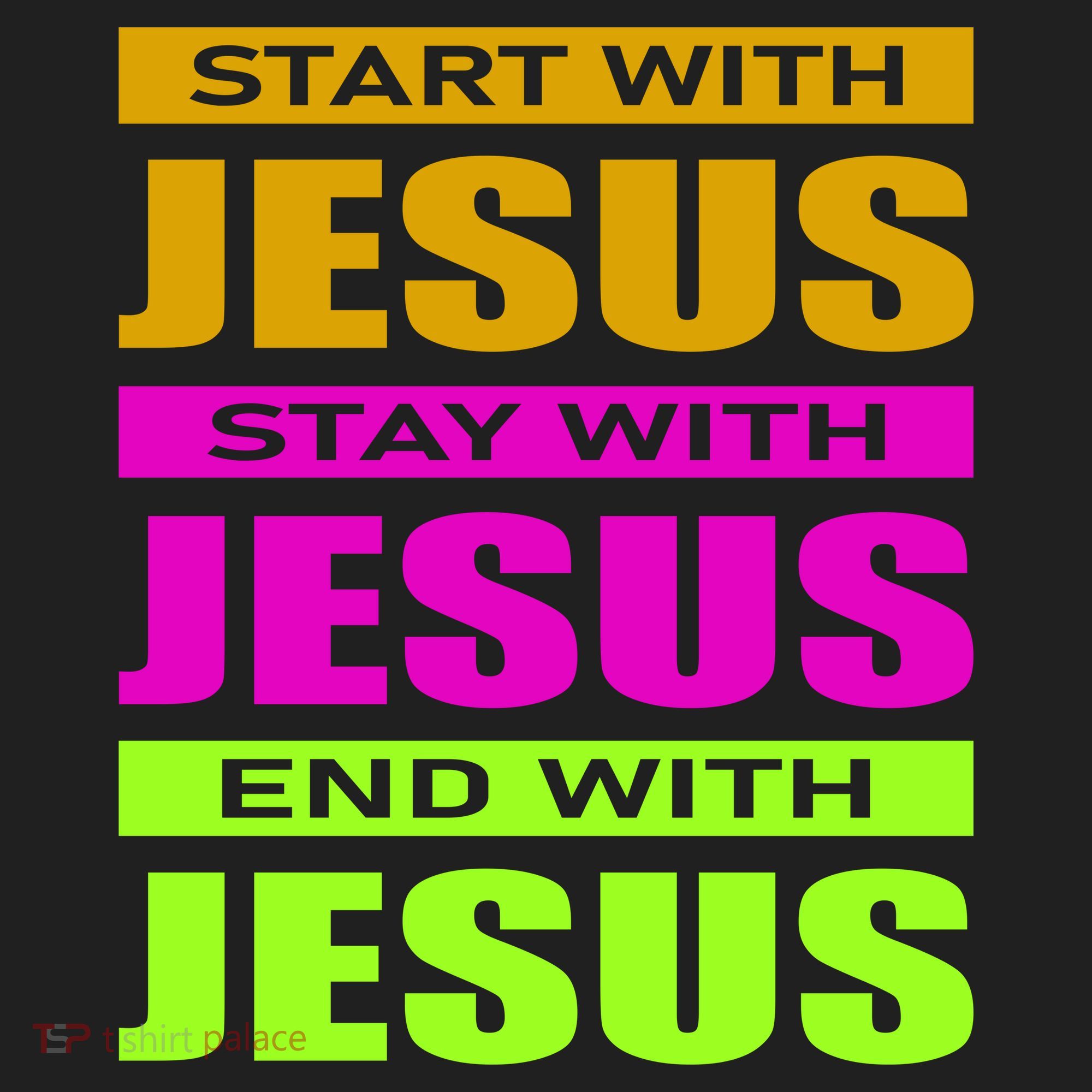 Start Stay End With Jesus Golf Towel