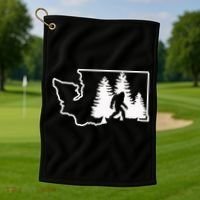 State Of Washington Big Foot Golf Towel thumb 1