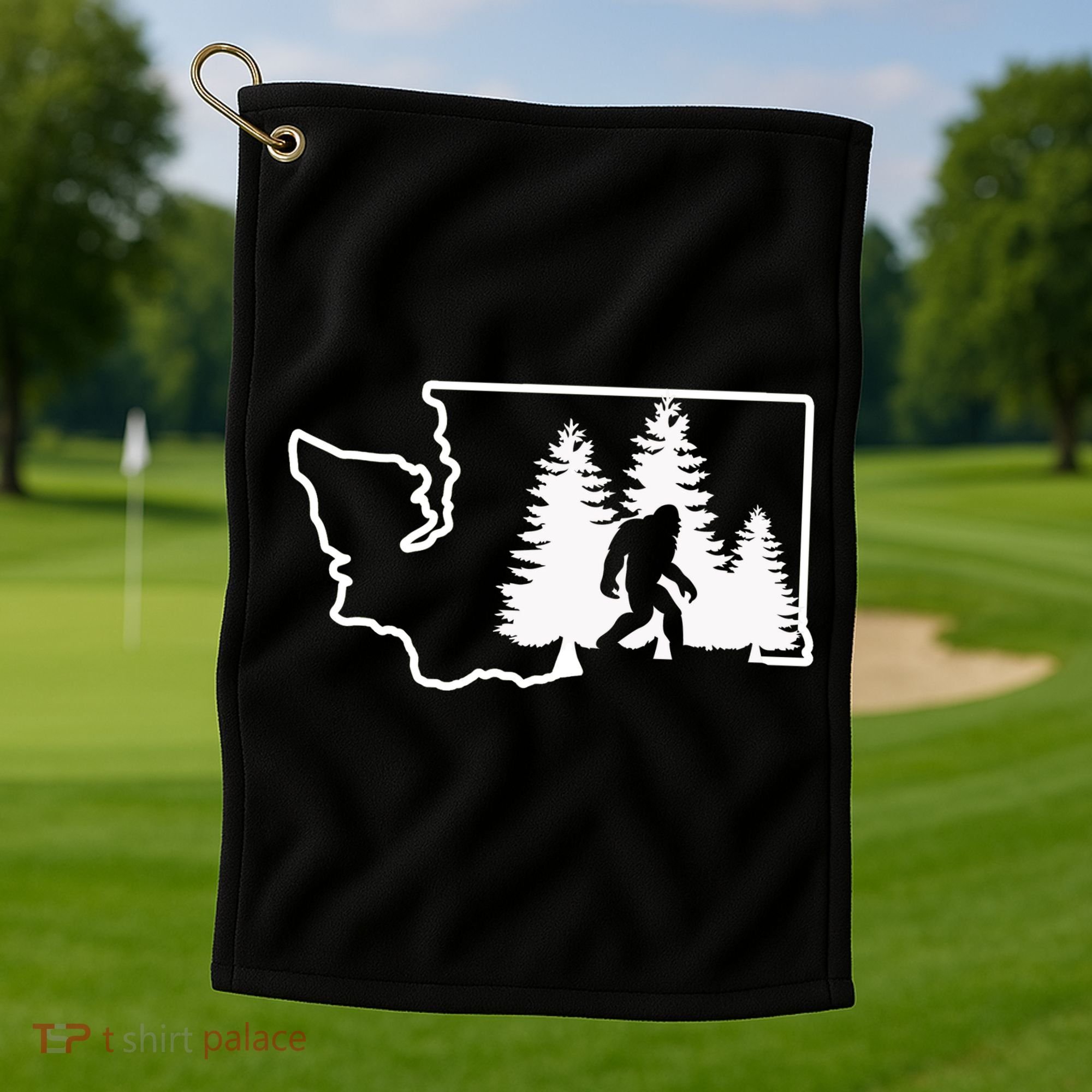 State Of Washington Big Foot Golf Towel