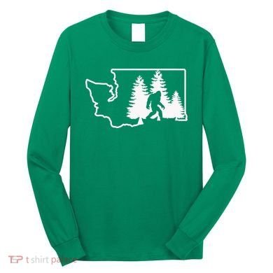 State Of Washington Big Foot Long Sleeve Shirt