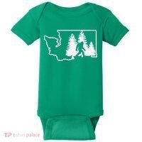 State Of Washington Big Foot Baby Bodysuit thumb 0