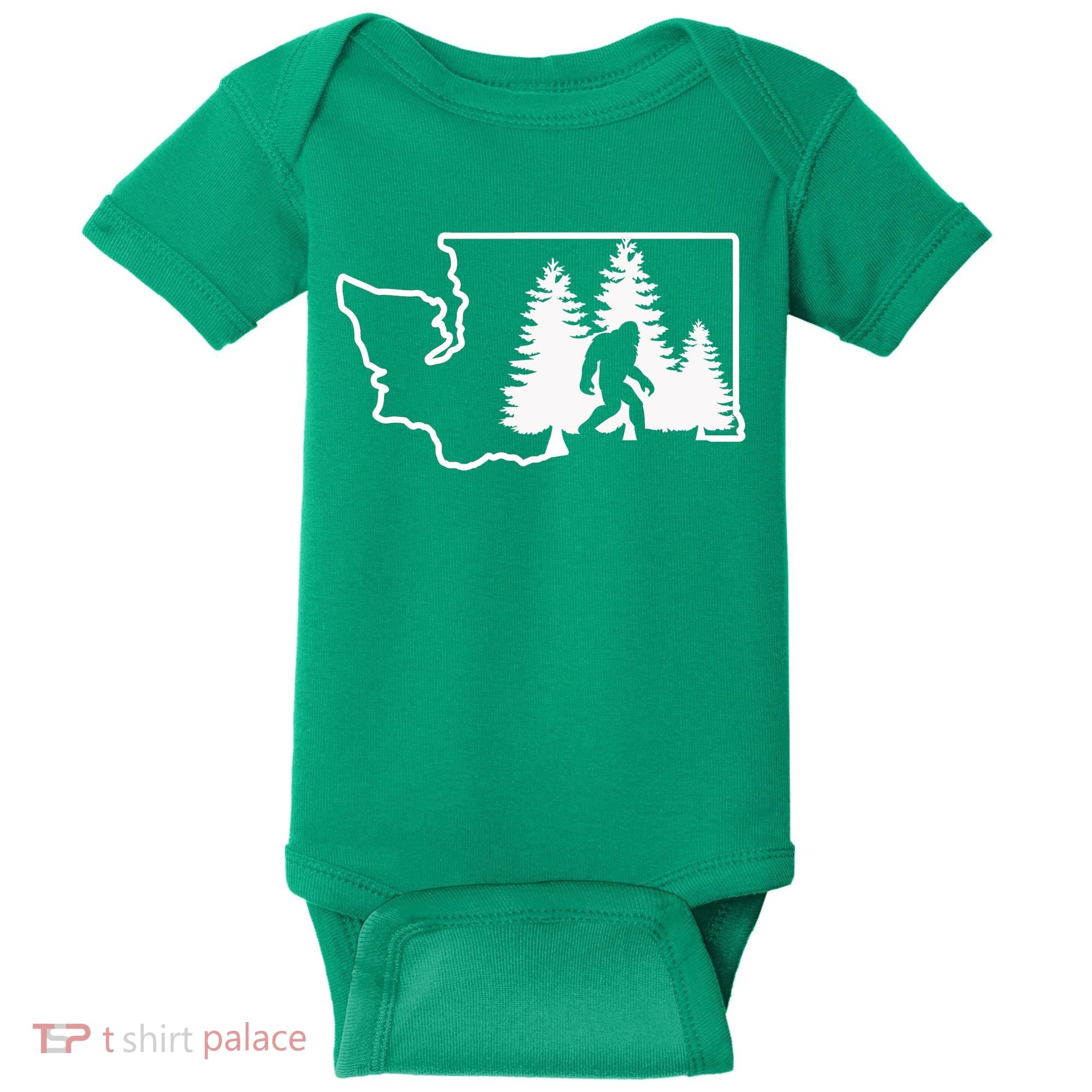 State Of Washington Big Foot Baby Bodysuit