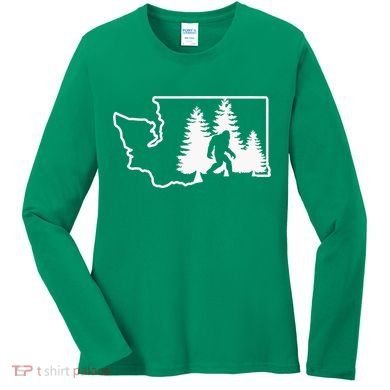 State Of Washington Big Foot Women's Long Sleeve Shirt