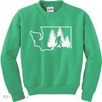 State Of Washington Big Foot Kids Sweatshirt thumb 0