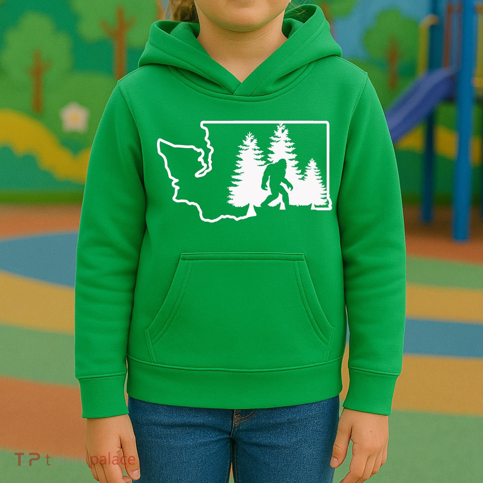 State Of Washington Big Foot Kids Hoodie