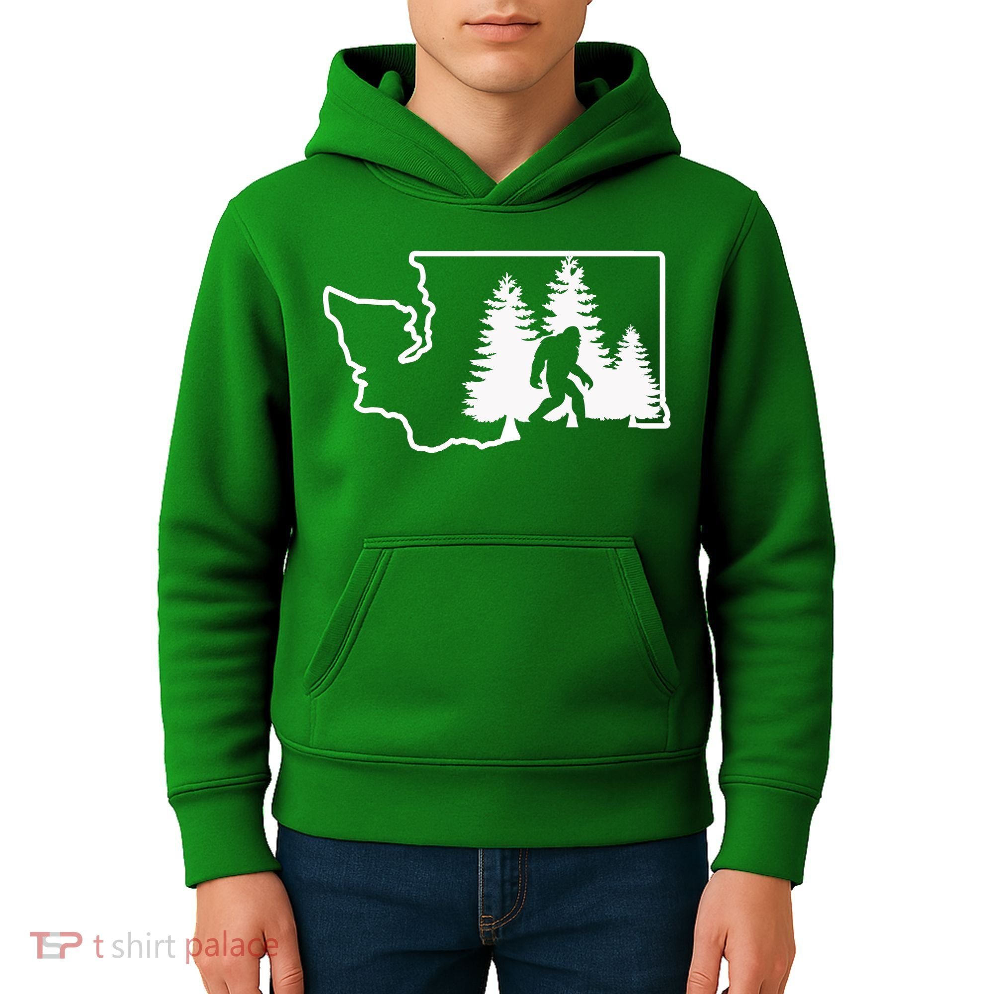 State Of Washington Big Foot Kids Hoodie