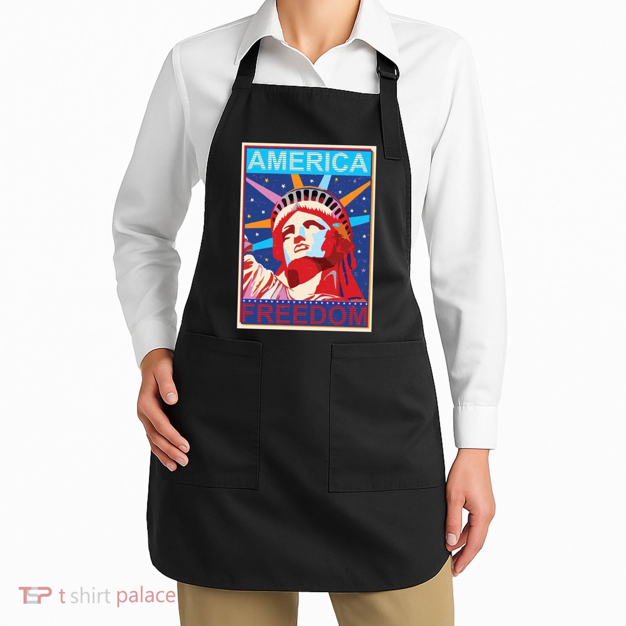 Statue of Liberty America Freedom Retro Vote Poster Apron