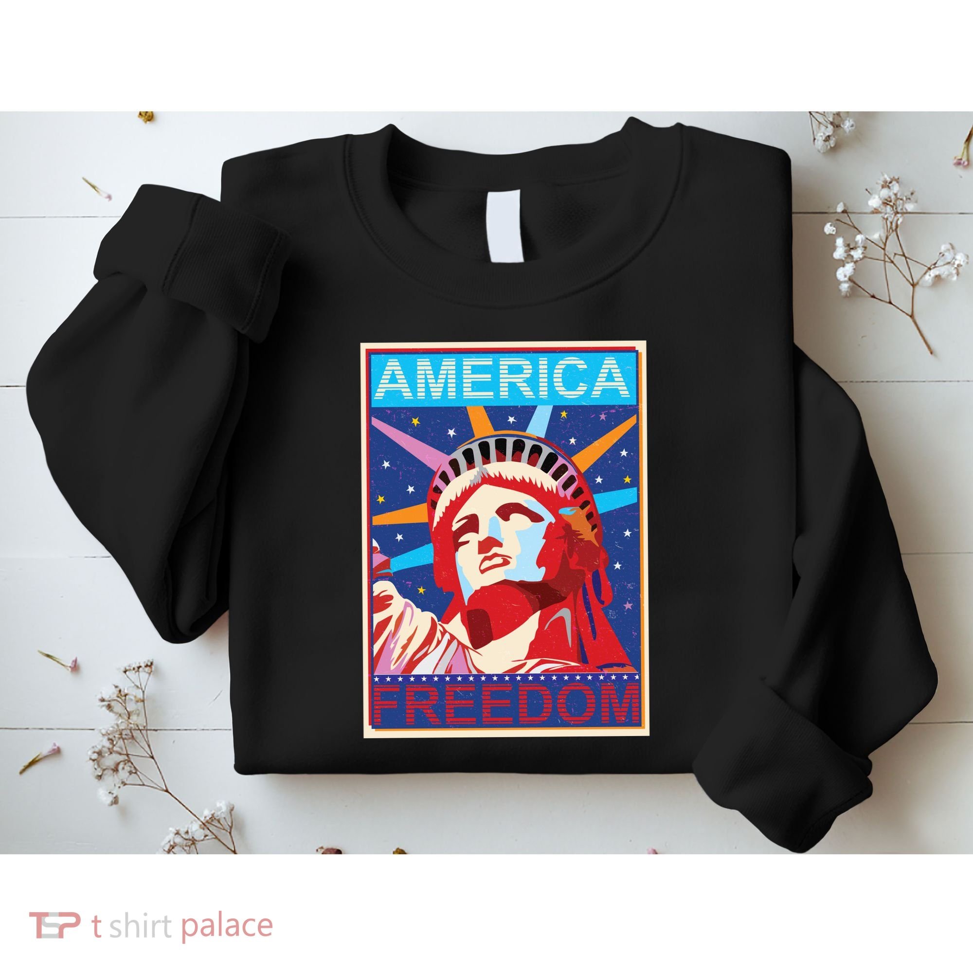 Statue of Liberty America Freedom Retro Vote Poster Sweatshirt