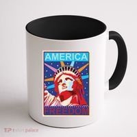 Statue of Liberty America Freedom Retro Vote Poster Coffee Mug thumb 1