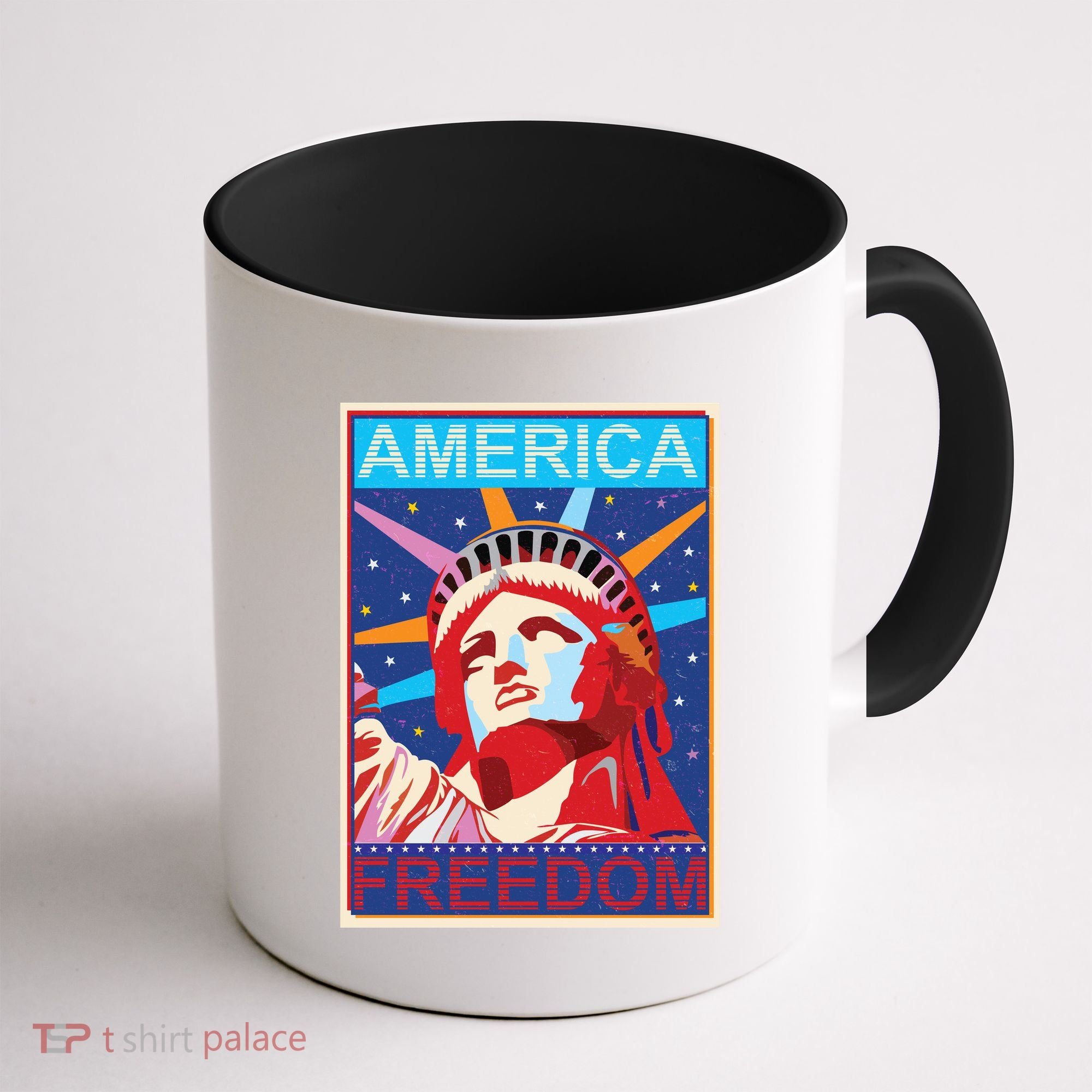 Statue of Liberty America Freedom Retro Vote Poster Coffee Mug