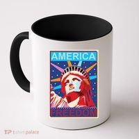 Statue of Liberty America Freedom Retro Vote Poster Coffee Mug thumb 0