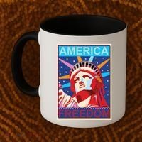 Statue of Liberty America Freedom Retro Vote Poster Coffee Mug thumb 2