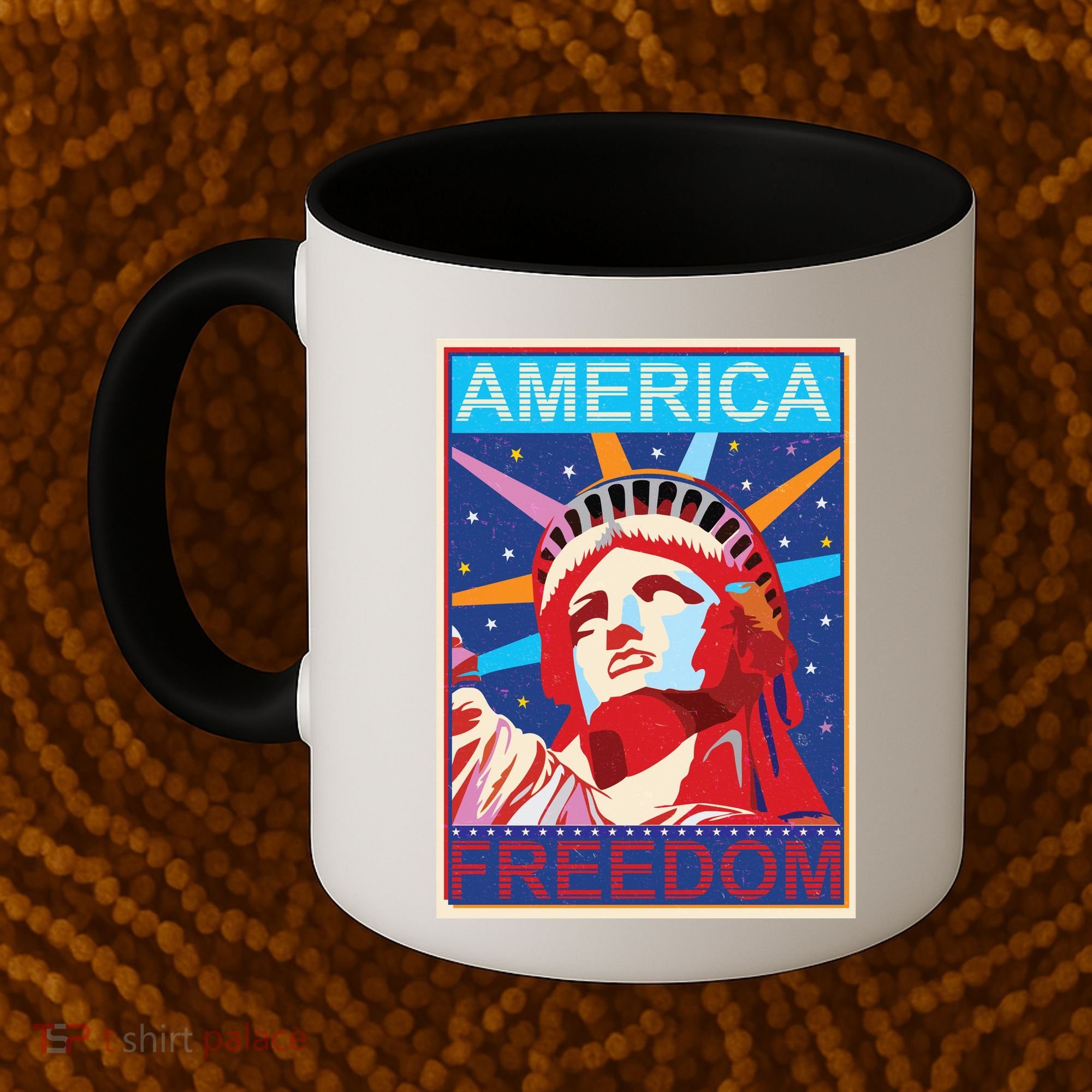 Statue of Liberty America Freedom Retro Vote Poster Coffee Mug