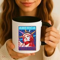 Statue of Liberty America Freedom Retro Vote Poster Coffee Mug thumb 3