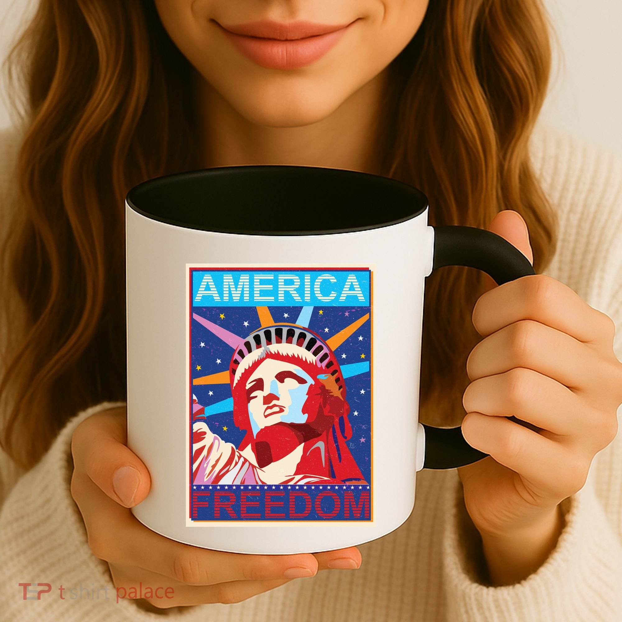Statue of Liberty America Freedom Retro Vote Poster Coffee Mug
