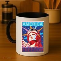 Statue of Liberty America Freedom Retro Vote Poster Coffee Mug thumb 4