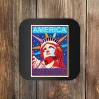 Statue of Liberty America Freedom Retro Vote Poster Coaster thumb 0