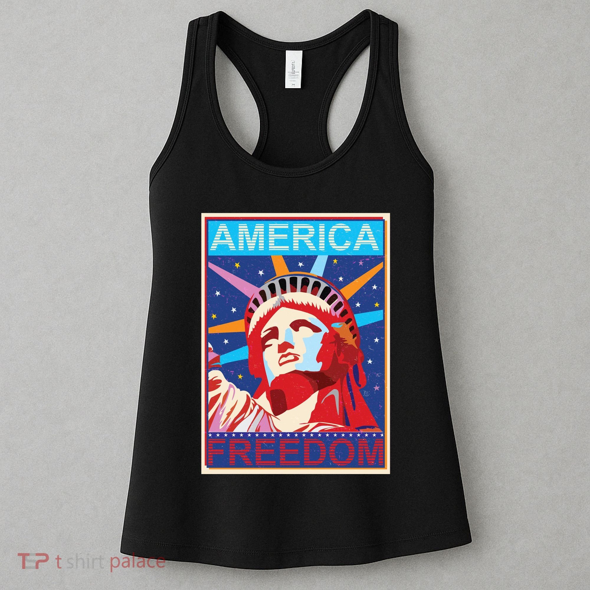 Statue of Liberty America Freedom Retro Vote Poster Women's Tank Top