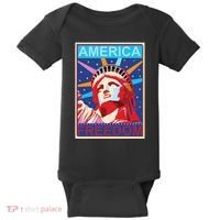 Statue of Liberty America Freedom Retro Vote Poster Baby Bodysuit thumb 0