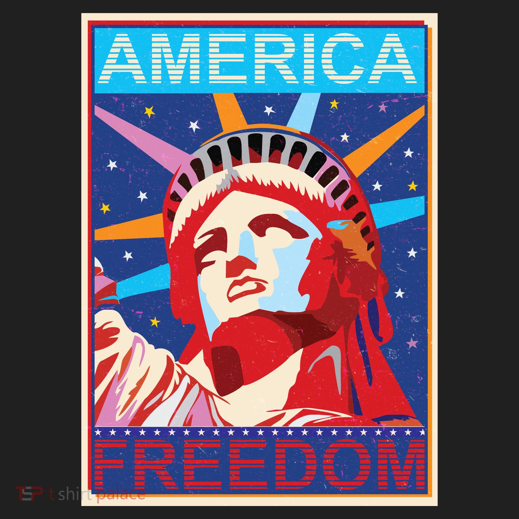 Statue of Liberty America Freedom Retro Vote Poster Hat