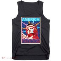 Statue of Liberty America Freedom Retro Vote Poster Tank Top thumb 0