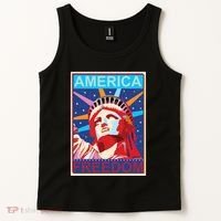 Statue of Liberty America Freedom Retro Vote Poster Tank Top thumb 2