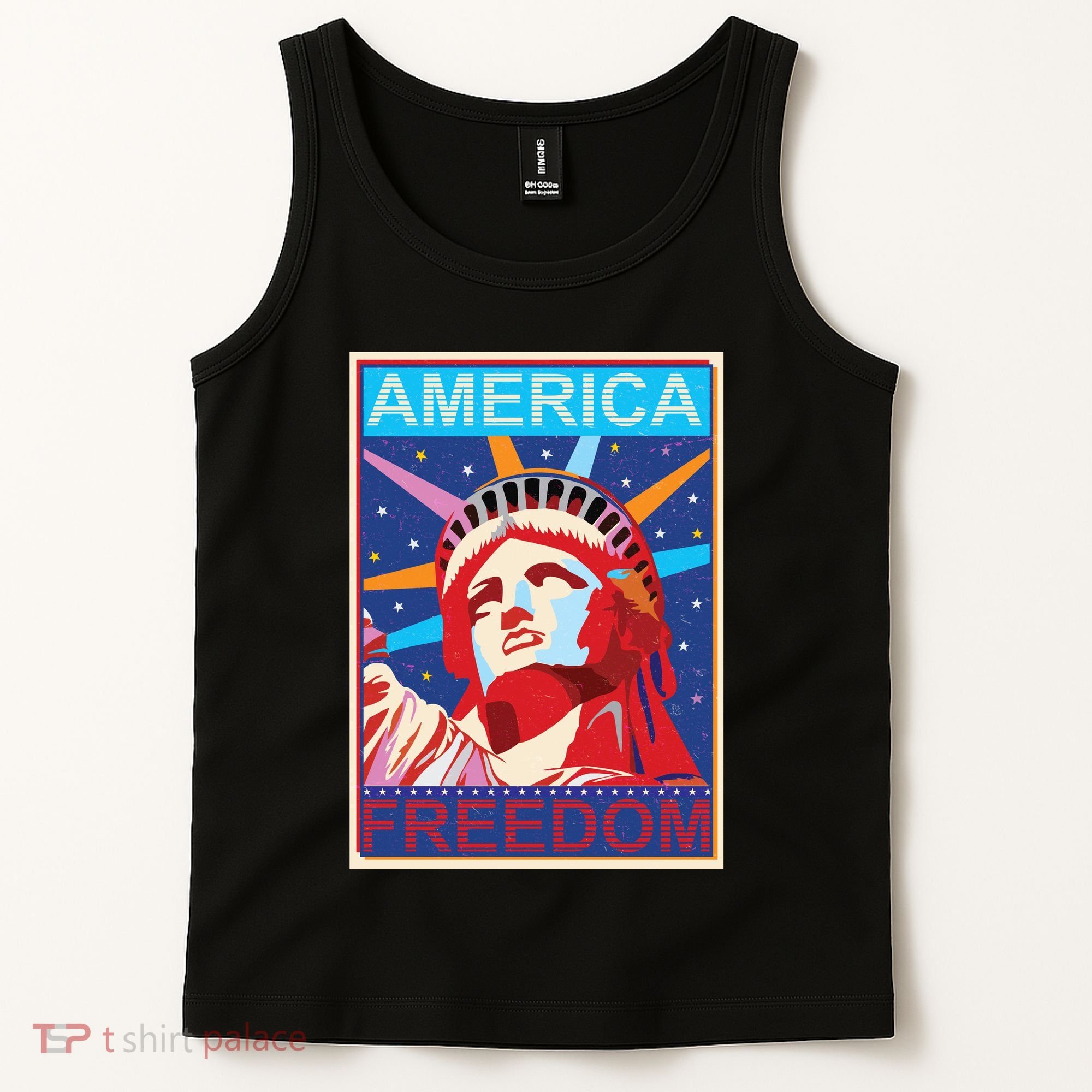 Statue of Liberty America Freedom Retro Vote Poster Tank Top