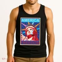Statue of Liberty America Freedom Retro Vote Poster Tank Top thumb 3
