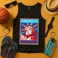 Statue of Liberty America Freedom Retro Vote Poster Tank Top thumb 4