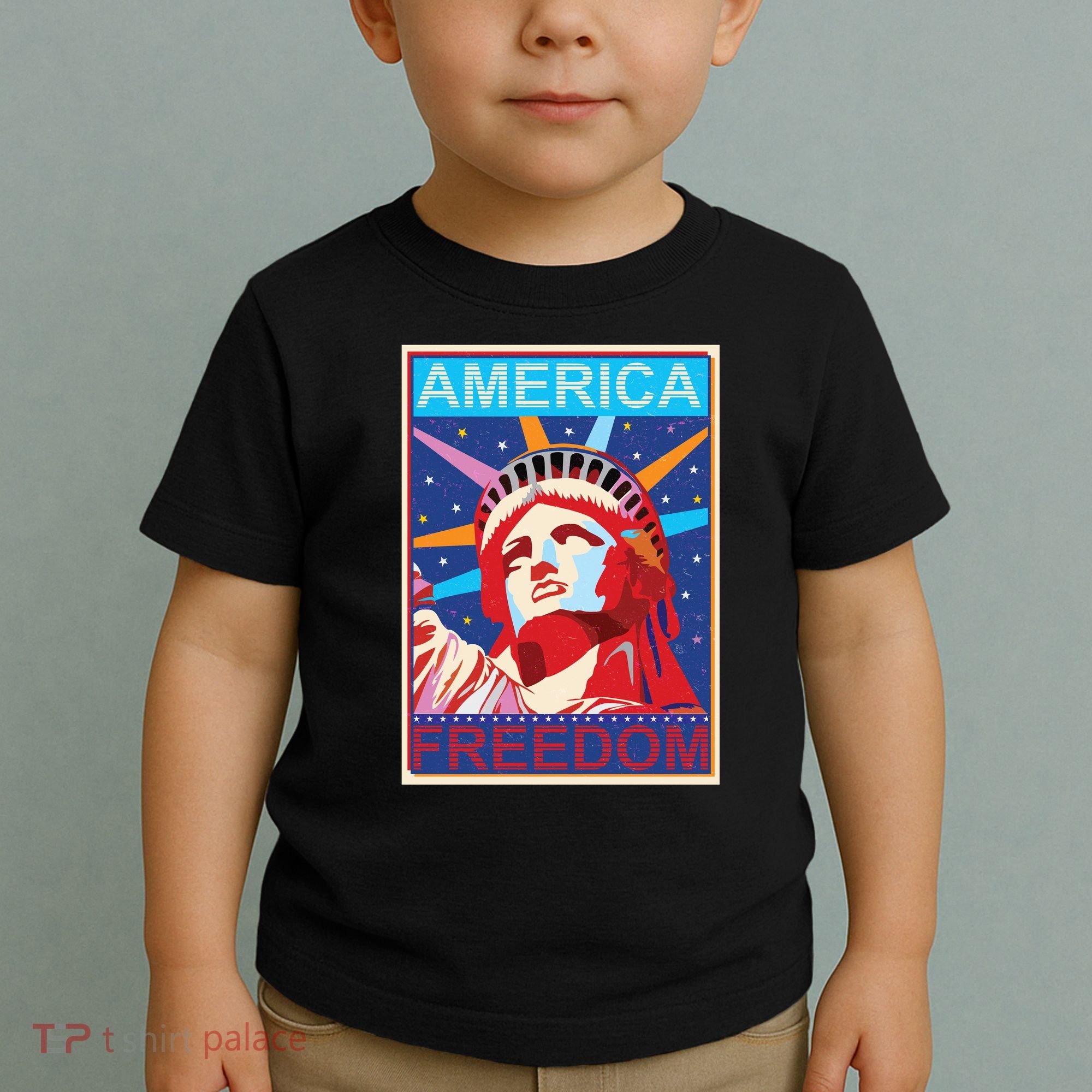 Statue of Liberty America Freedom Retro Vote Poster Toddler T-Shirt
