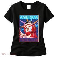 Statue of Liberty America Freedom Retro Vote Poster Women's T-Shirt thumb 0