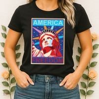 Statue of Liberty America Freedom Retro Vote Poster Women's T-Shirt thumb 2