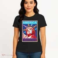 Statue of Liberty America Freedom Retro Vote Poster Women's T-Shirt thumb 4