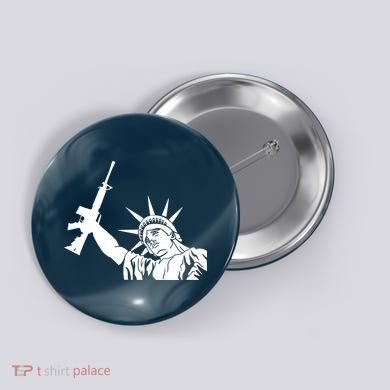 Statue of Liberty AR-15 Gun Rights Button