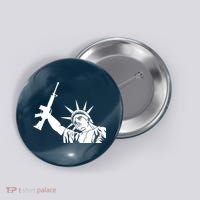 Statue of Liberty AR-15 Gun Rights Button thumb 0